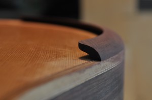 Arm rest construction on a new guitar